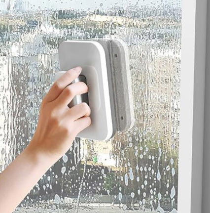 Magnetic Double-Sided Window Cleaner – Glass Cleaning Tool with Silicone Scraper